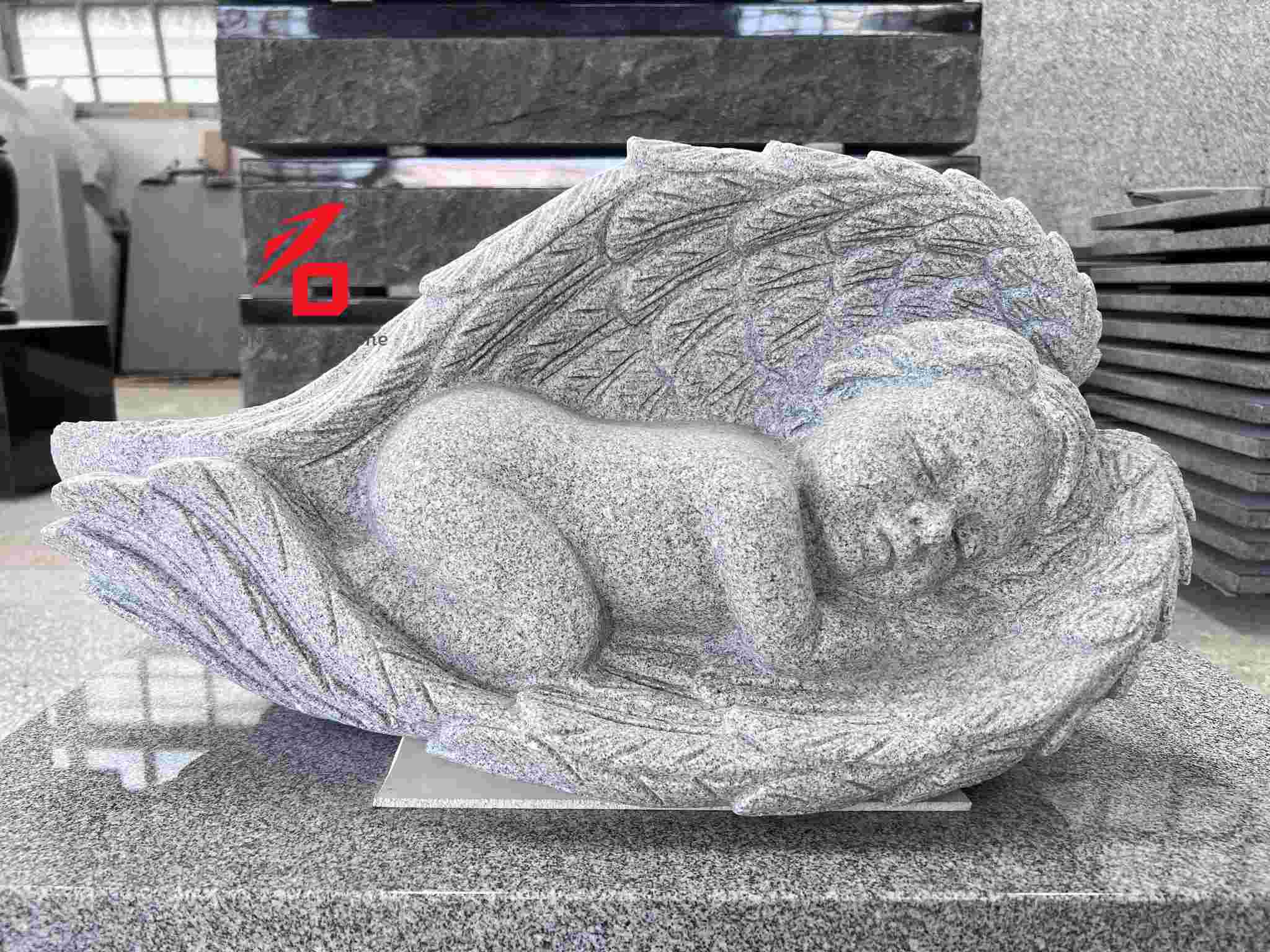 Angel Wings Baby Stone Sculpture Memorial Ornament