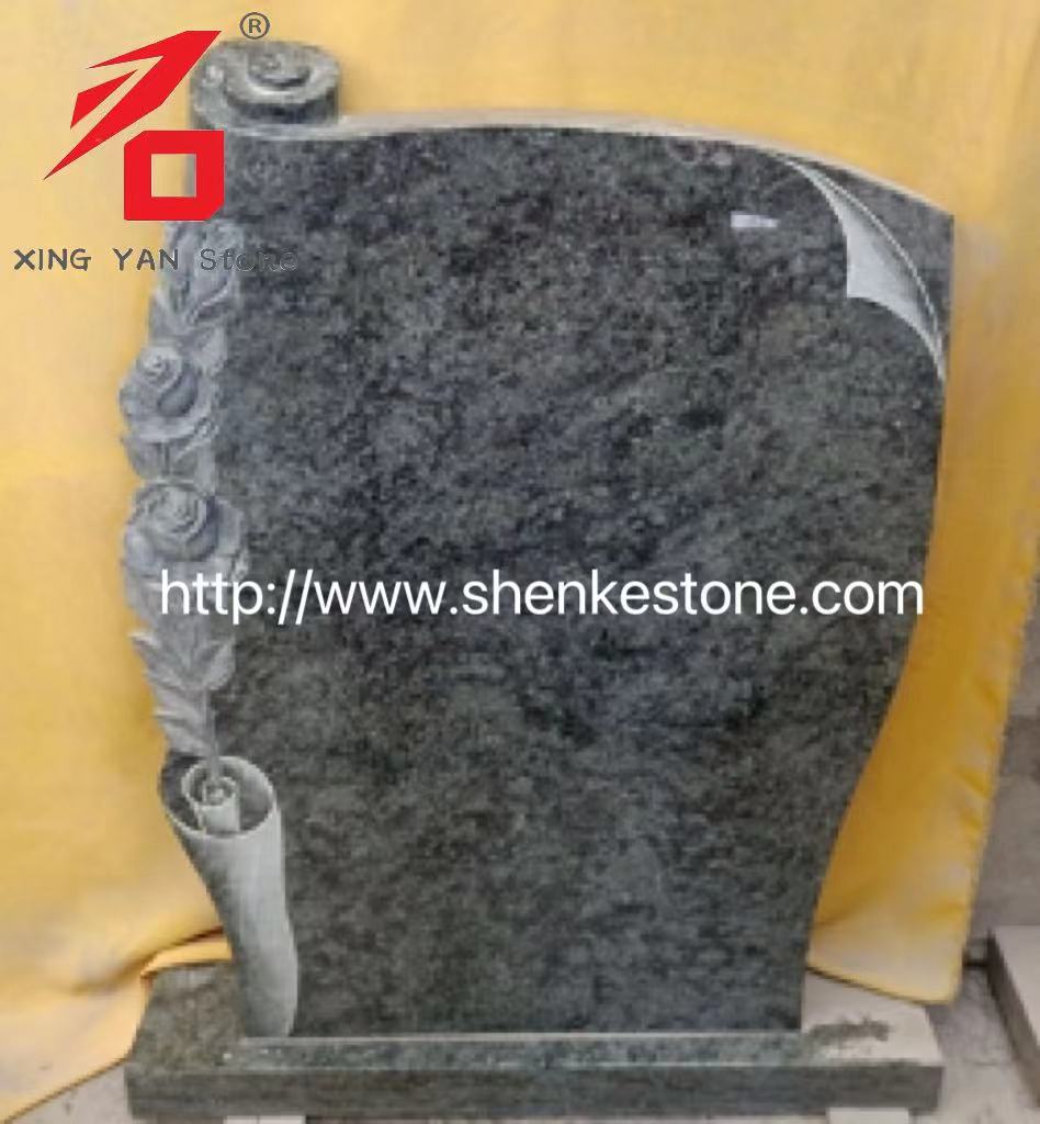 Magagandang inukit na rosas na granite headstone para ibenta