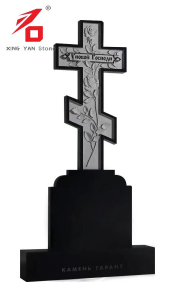 Black Granite Rose Monument sa krus