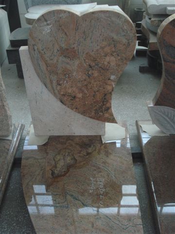 China Xingyan Heart Shaped Art Kulay na Na -block ang Tombstone