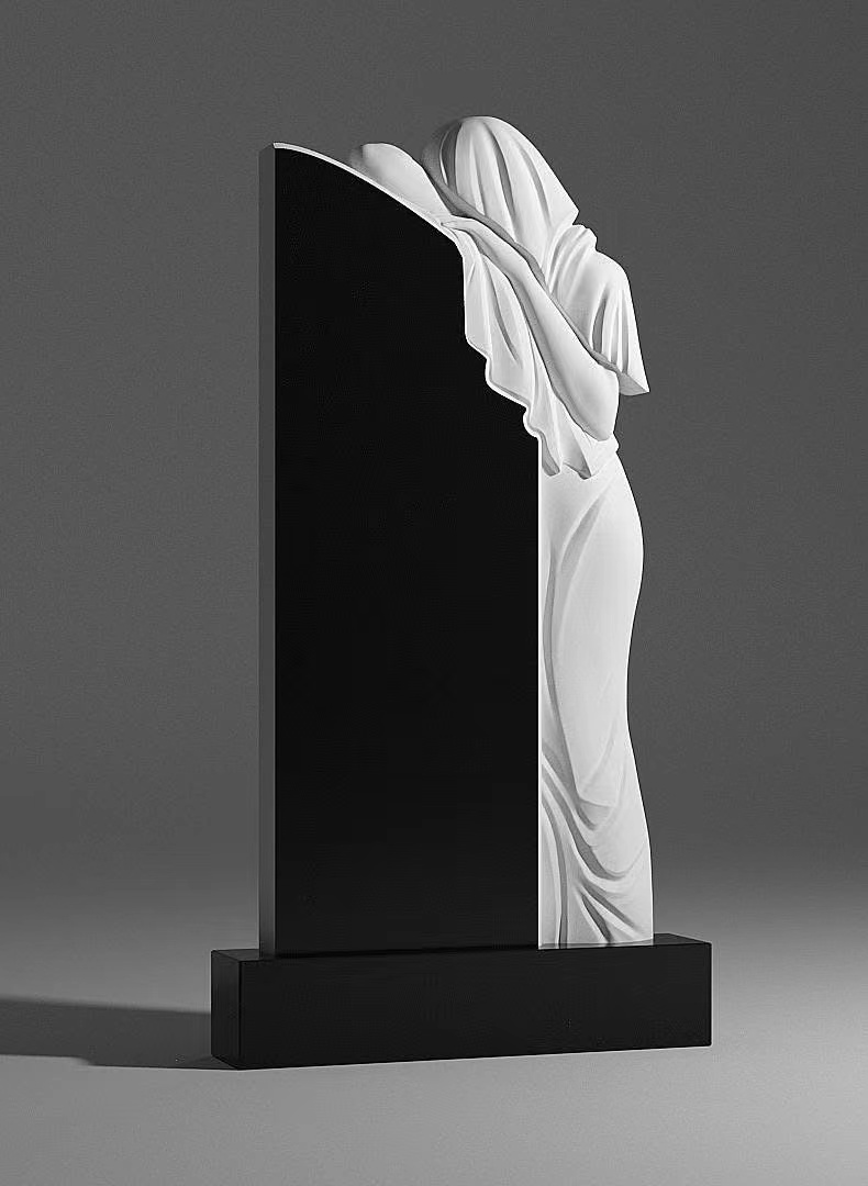 China Xingyan Russian Style Mourner Sculpture Funeral Commemoration Black and White Stone Hand Inukit ang Emosyonal na Resonance Carrier Religious and Cultural Integration