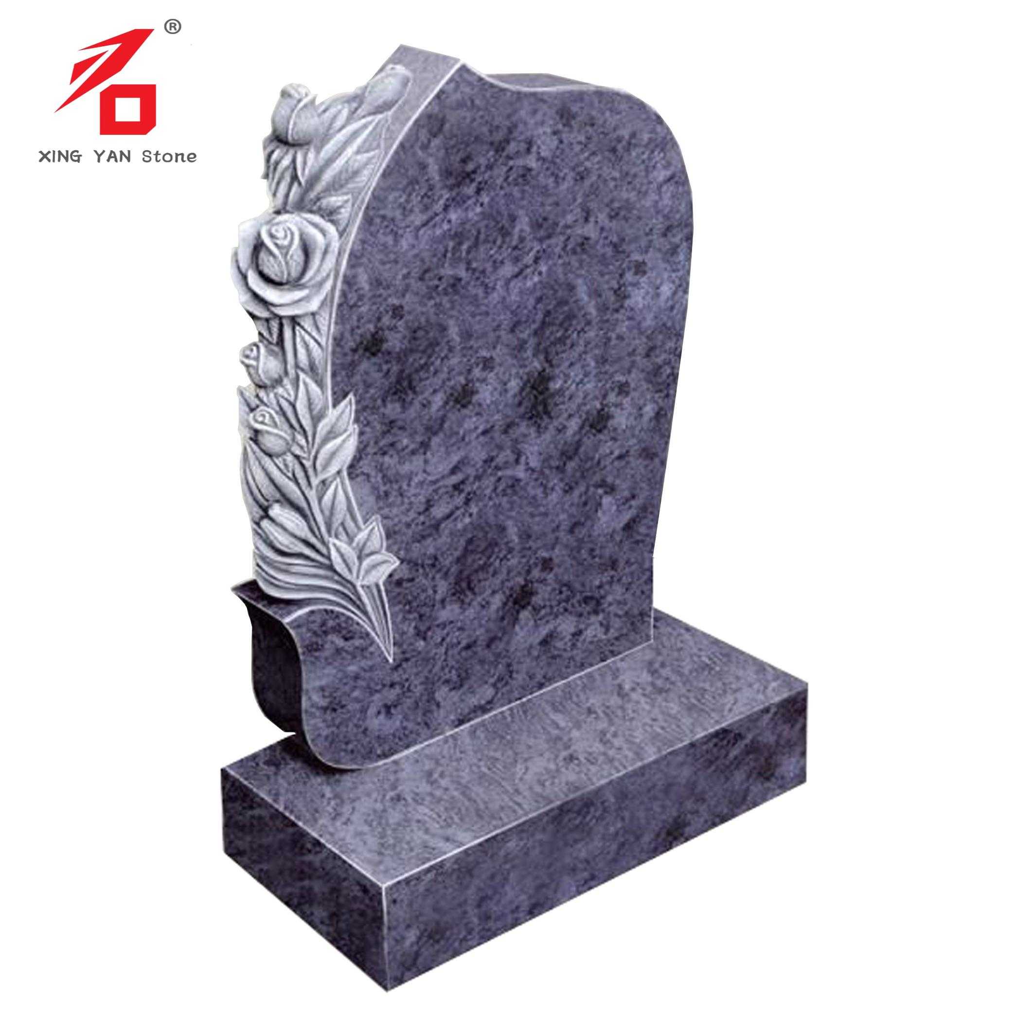 Customized Handmade Carved Rose Tombstone