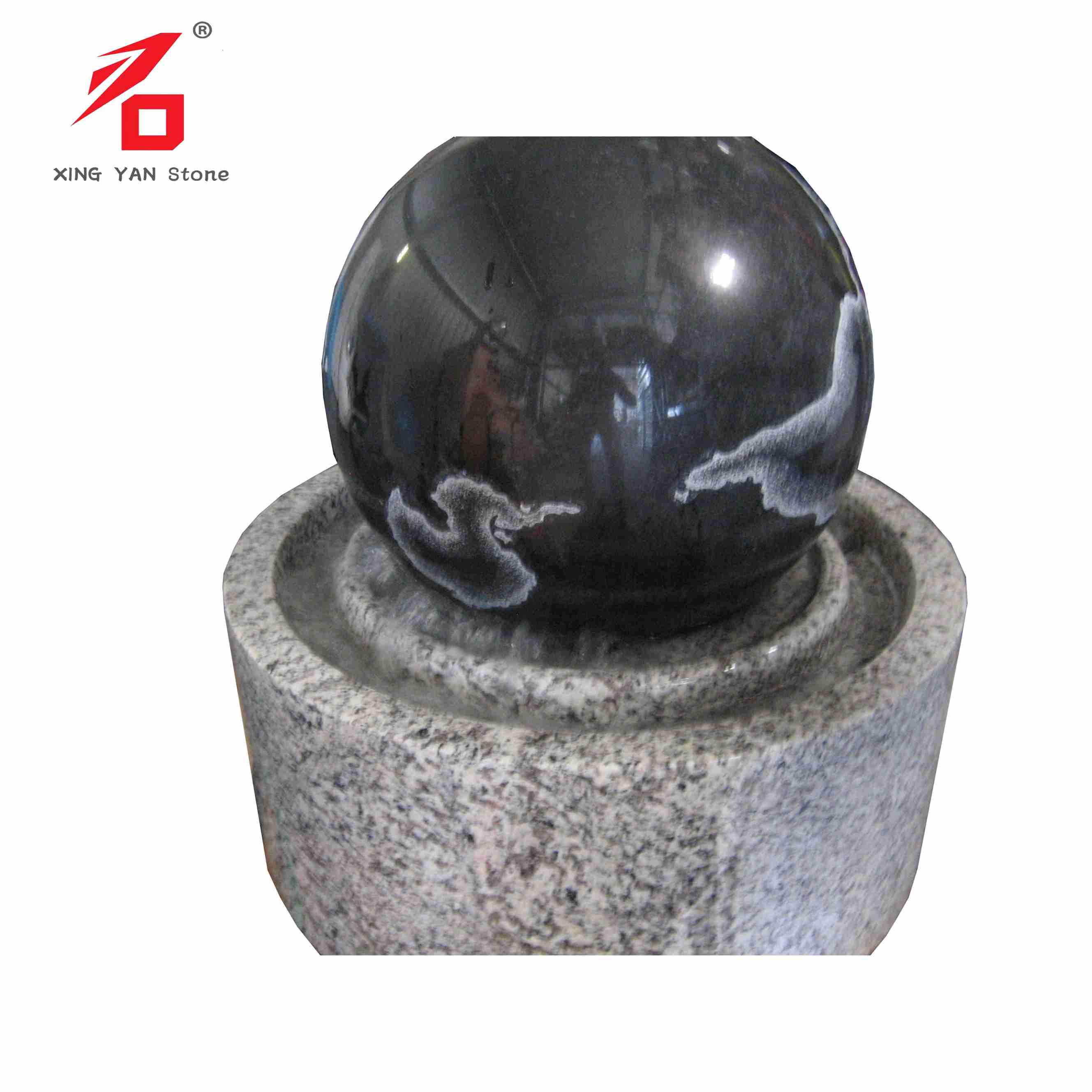 Granite Fountain na may Cylindrical Base