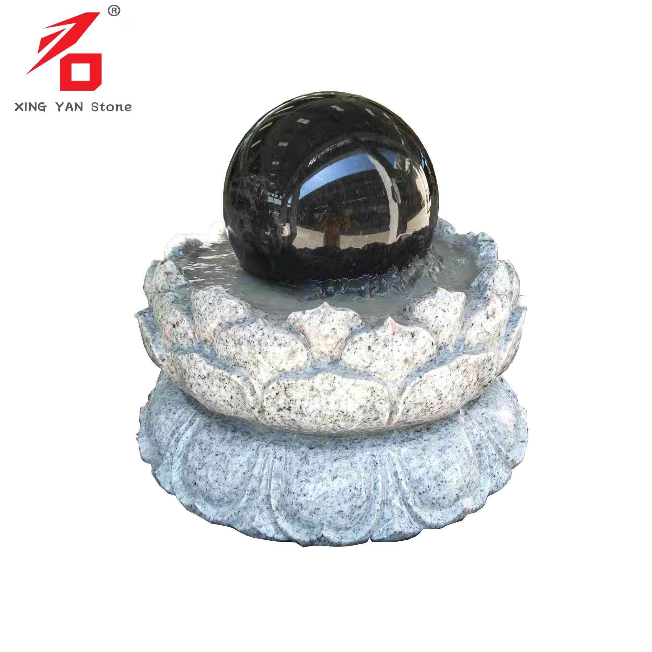 Lotus Pedestal Ball Fountain