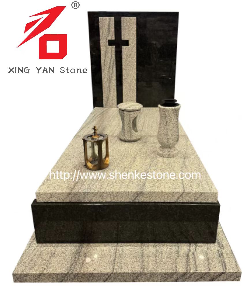 Dinisenyo ng Modern Granite Monument (na may libing na plorera at lantern)