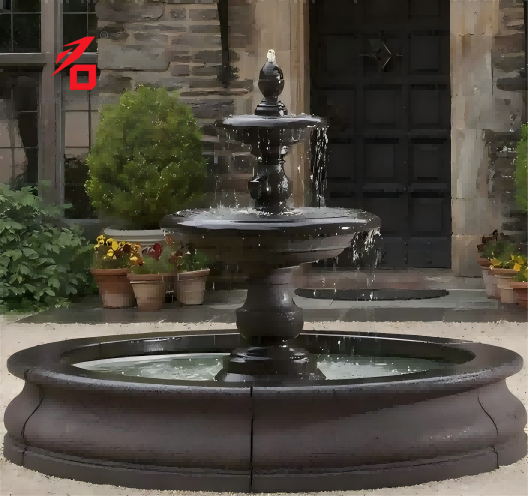 Multi-layer European Retro Stone Fountain