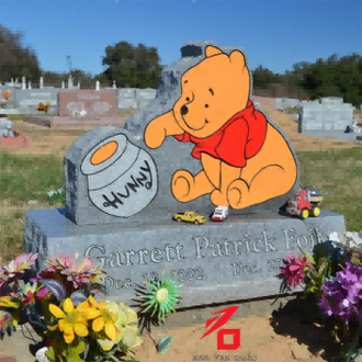 Pooh Bear Patterned Tombstone