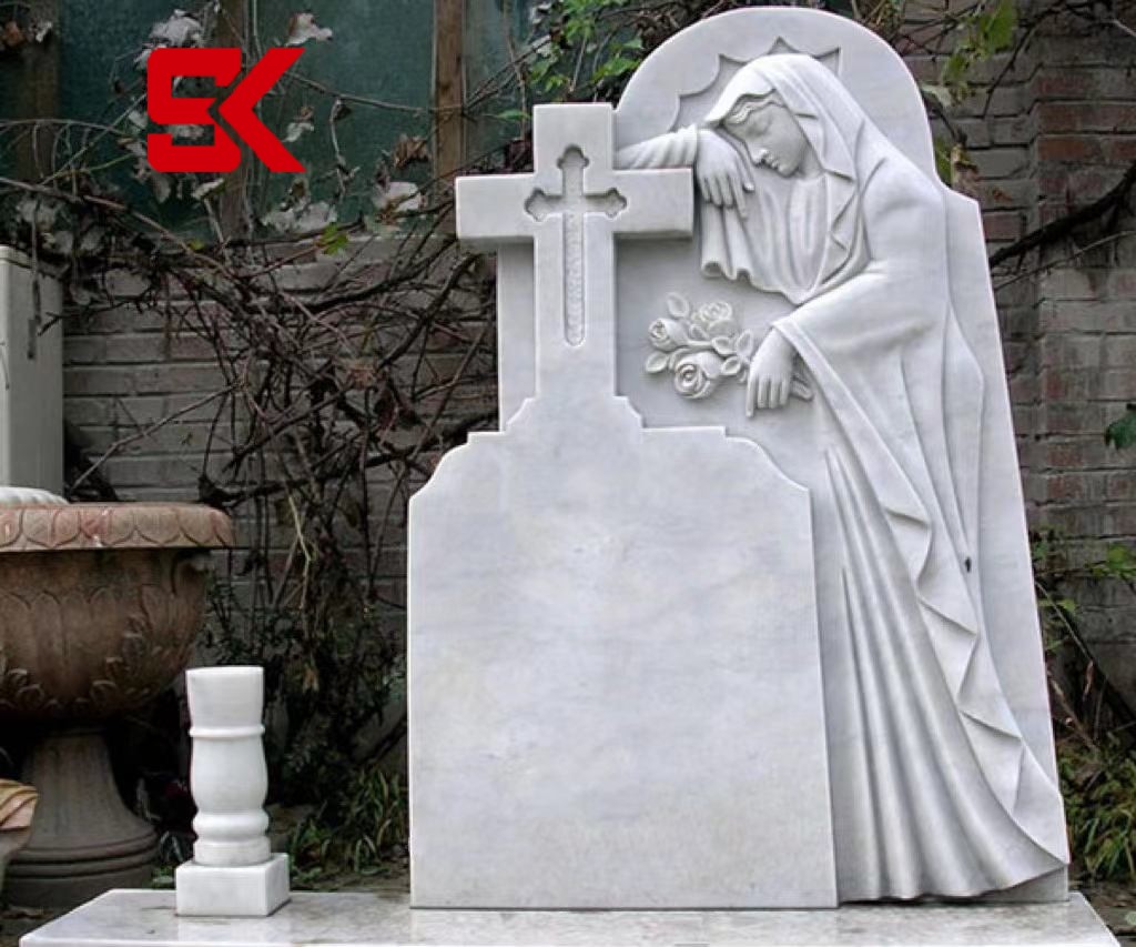 Xingyan Stone Inukit ang European Christian Style Marble Memorial Headstone