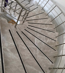 Xingyan Stone Polishing Sparkling Grey Marble Stair Tagagawa