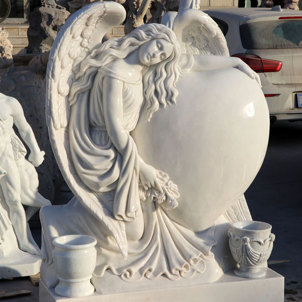 Xingyan puting marmol na anghel na hugis headstone